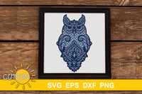 3D Layered Owl Mandala 4 layers | 3D layered svg