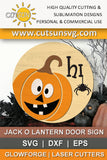 Jack O Lantern Halloween Door hanger SVG