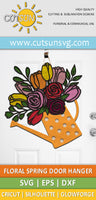 Floral Watering Can door hanger SVG | Spring door hanger SVG | Floral door hanger SVG