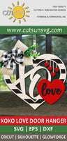 Hearts XOXO Love door hanger svg