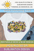Mother's day sublimation design download | Zentangle Mom PNG | Zentangle Mum PNG