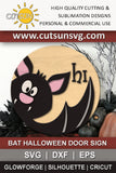 Bat Hi Halloween door hanger svg - laser cut file