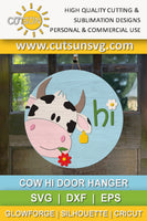 Cow Hi Door hanger SVG