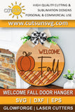 Welcome Fall round door hanger SVG