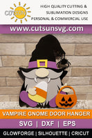 Halloween Gnome Door hanger SVG | Vampire Gnome Door hanger SVG laser cut file