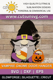 Halloween Gnome Door hanger SVG | Vampire Gnome Door hanger SVG laser cut file