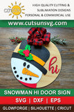 Snowman Door hanger SVG | Snowman hi door sign SVG | Christmas door hanger SVG
