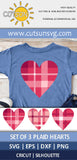 Plaid Heart SVG - set of 3