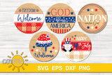 Patrioic Door Sign SVG Bundle | Patriotic Round Sign SVG bundle