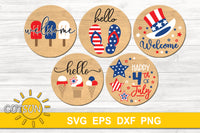 Patrioic Door Sign SVG Bundle | Patriotic Round Sign SVG bundle