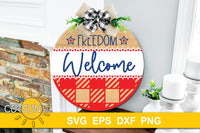 Patrioic Door Sign SVG Bundle | Patriotic Round Sign SVG bundle