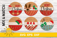Patterned Rounds Christmas hangers SVG bundle