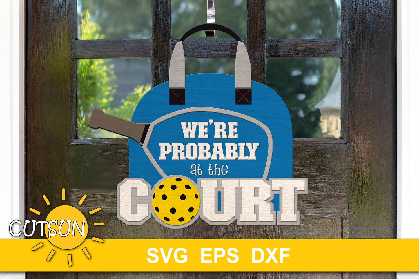Pickleball door hanger svg