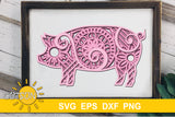 3D Layered Pig SVG