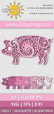 3D Layered Pig SVG