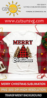 Merry Christmas sublimation design download Buffalo Plaid and Leopard