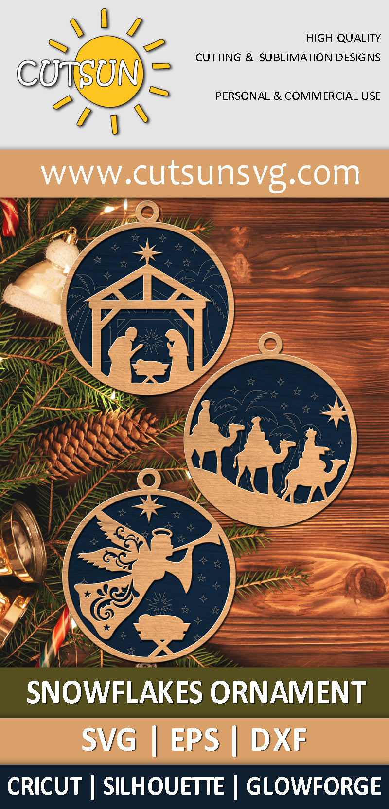 Nativity Scene Ornaments SVG