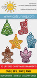 3D layered Christmas ornaments SVG Laser cut file