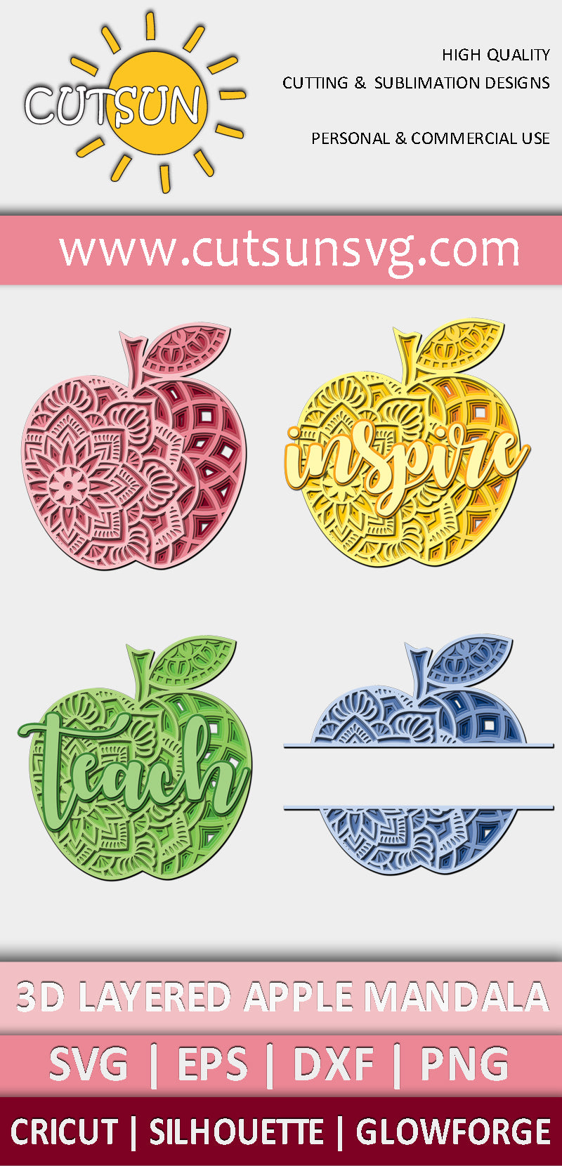3D Layered Apple SVG