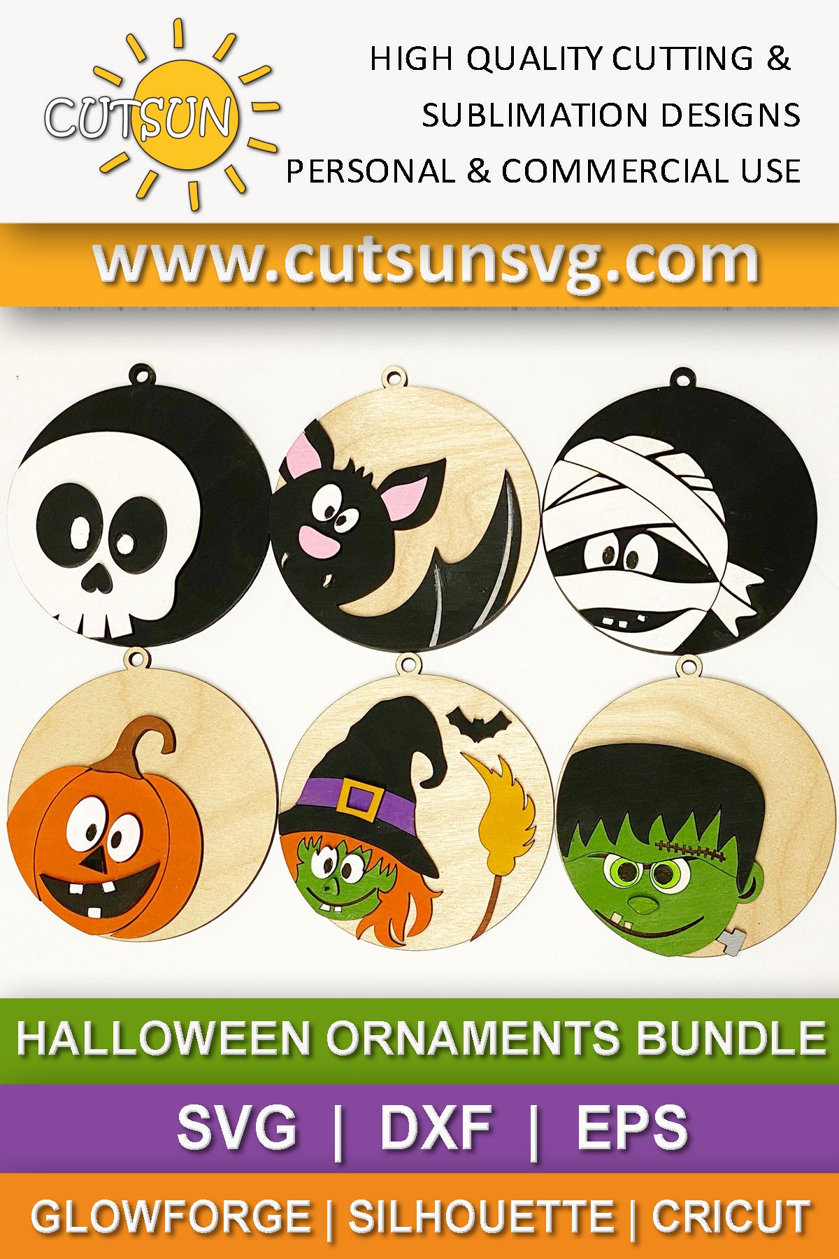 Halloween ornaments SVG bundle