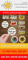 Thank you stickers with flowers