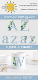 Sublimation Bundle Alphabet | Watercolor Floral alphabet PNG
