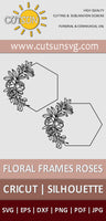 Floral Frames SVG Roses Hexagon