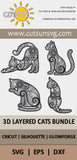 3D layered cats bundle Pinterest