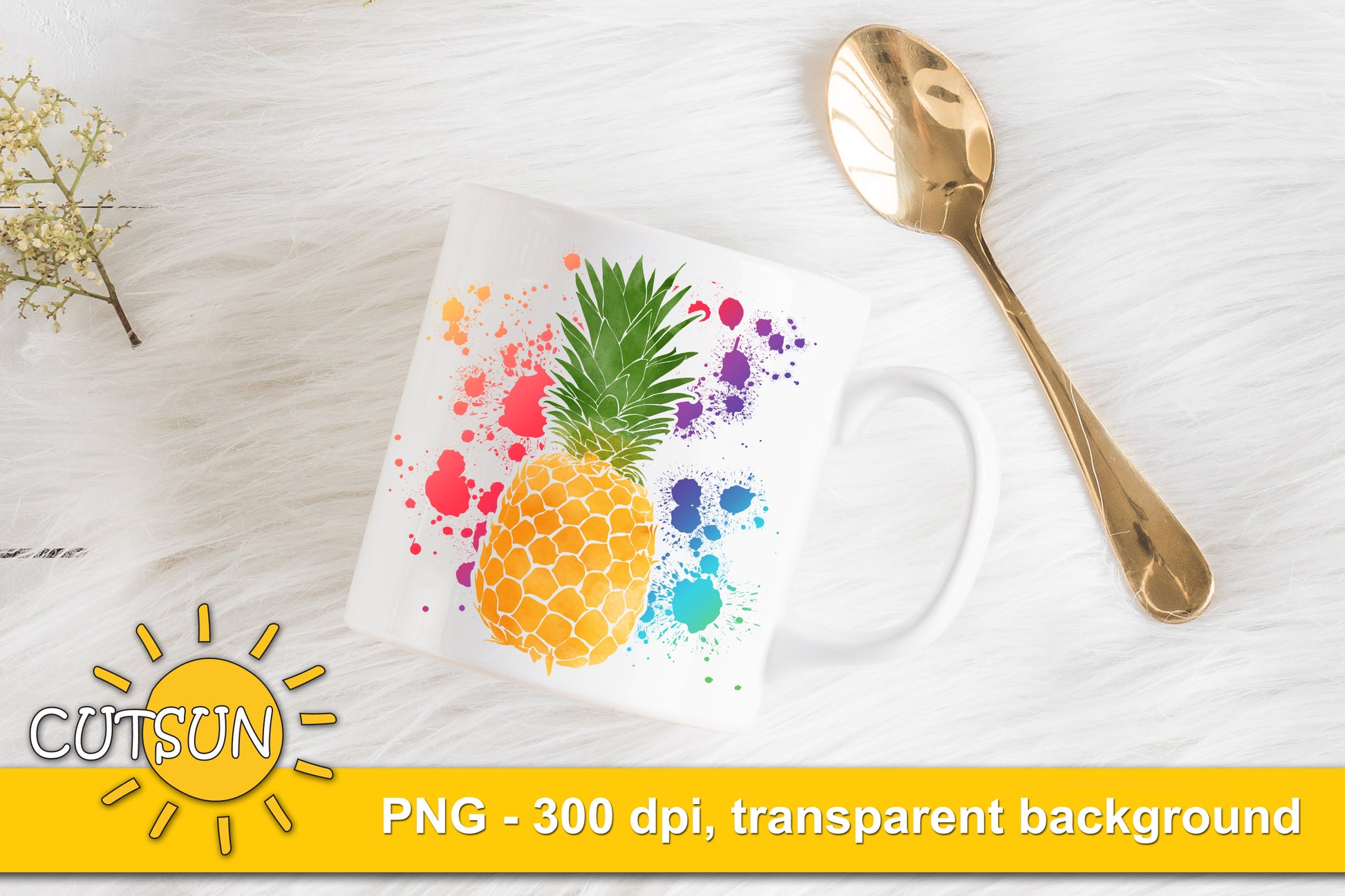 Pineapple sublimation Watercolor design