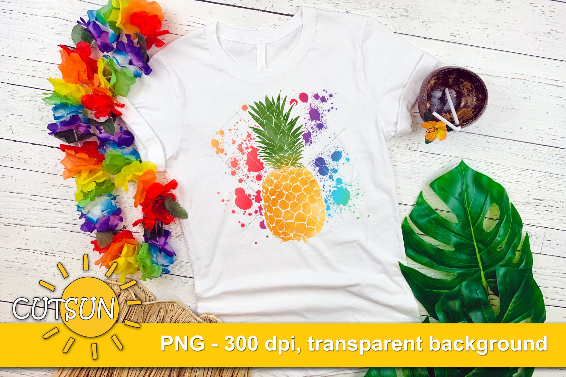 Pineapple sublimation Watercolor design