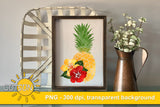 Pineapple sublimation watercolor with hibiscus