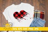 Valentine SVG | Plaid Heart Distressed SVG | Grunge Buffalo Plaid heart