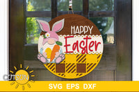 Easter Gnome Round door sign SVG