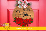 Merry Christmas Poinsettia SVG