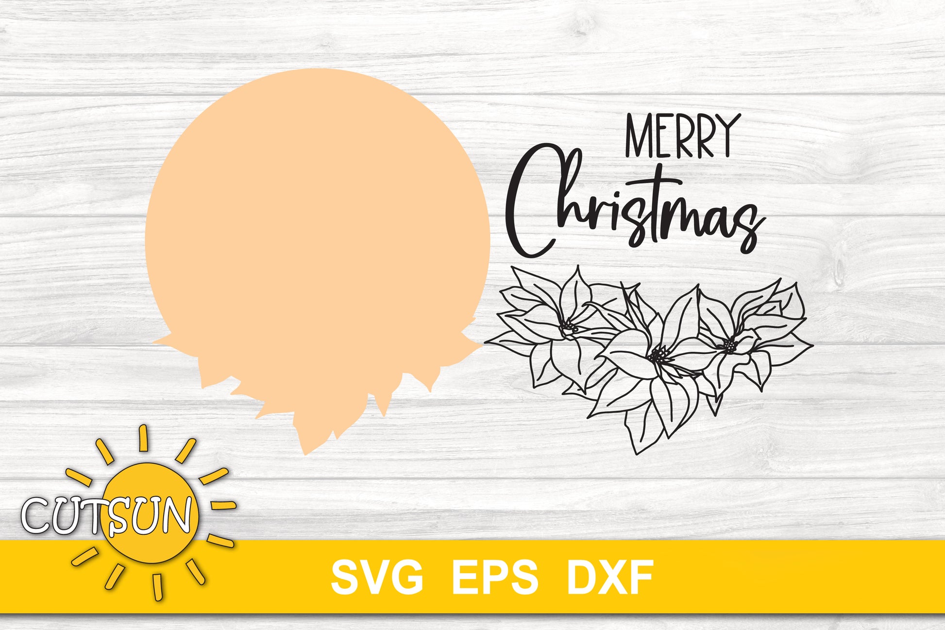 Merry Christmas Poinsettia SVG