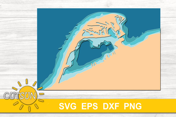 Presque Isle Bay 3D Layered Map SVG