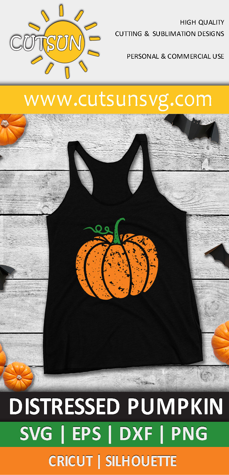 Distressed Pumpkin SVG | Grunge pumpkin SVG