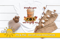 Pumpkin Spice and Everything Nice watercolor sublimation design PNG