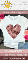 Valentine's day sublimation design Steampunk Heart Rose Gold