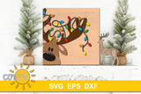 Reindeer Door hanger SVG | Reindeer porch sign SVG | Christmas square door sign SVG