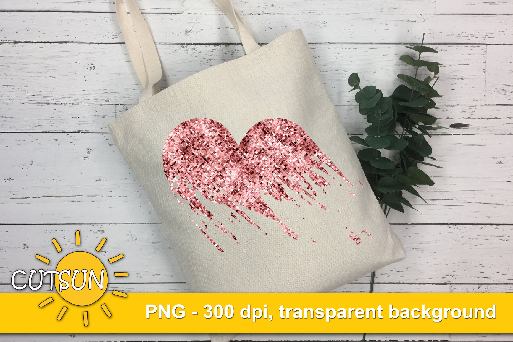 Rose Gold distressed heart sublimation design