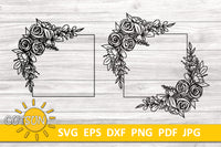 Floral Frames Roses Square SVG