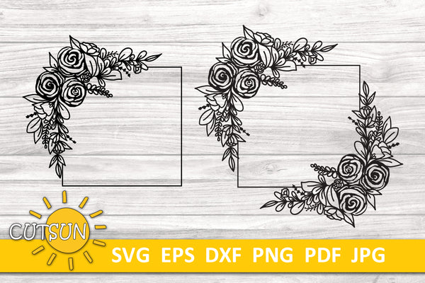 Rose Circle Frame SVG, Cricut Cut, Laser Cut SVG and PNG