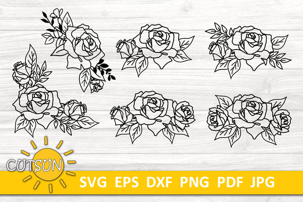 Rose SVG Bundle, Floral SVG