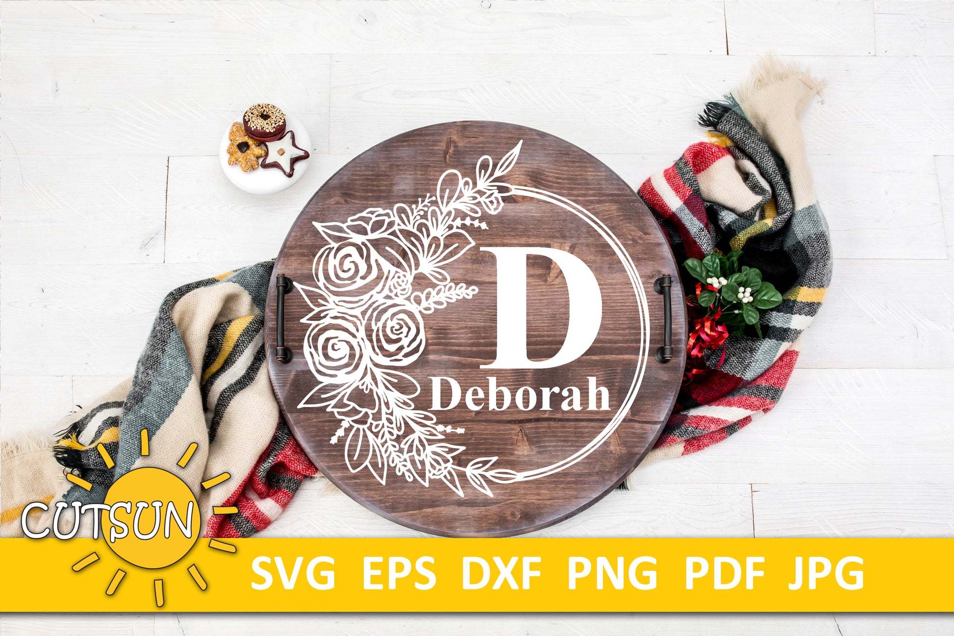 Floral frame Round | Floral frame Roses Round – Cutsunsvg