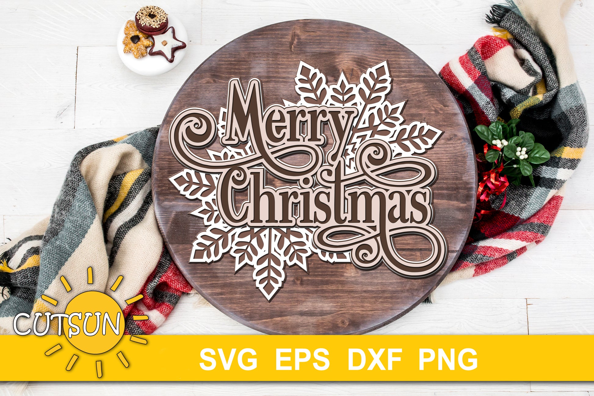 3D Layered Merry Christmas