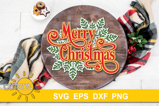 3D Layered Merry Christmas