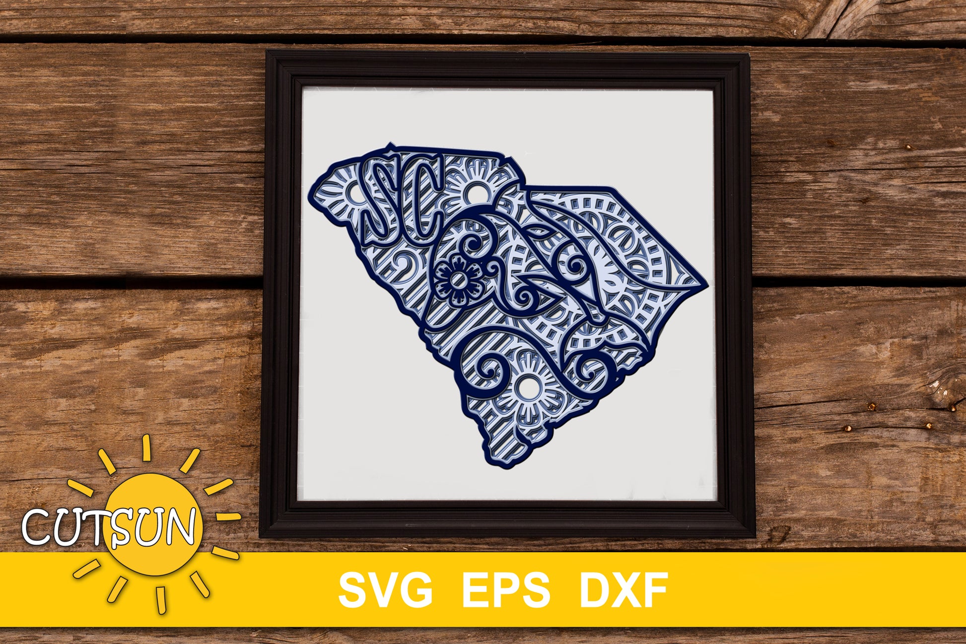3D Layered South Carolina SVG