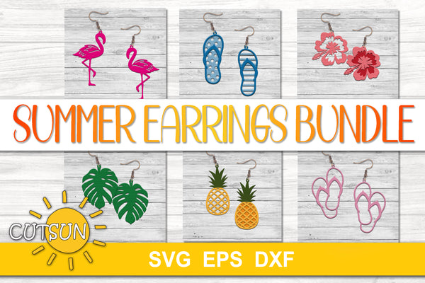 Summer earrings SVG bundle