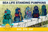 Sea creatures Stacked standing pumpkins fall decor SVG